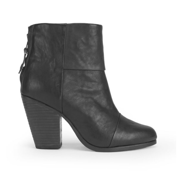 RAG & BONE Like NEW!! Classic Newbury Leather Bootie Shiny Black - Picture 4 of 12